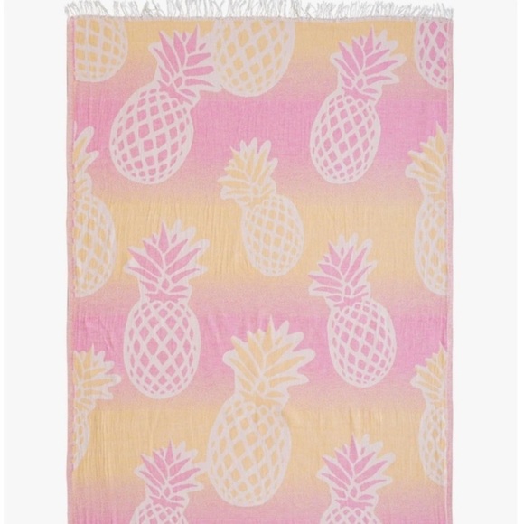 Pineapple Blanket Towel Reversible Versatile Soft Jacquard Weave Travel Towel - Picture 8 of 10